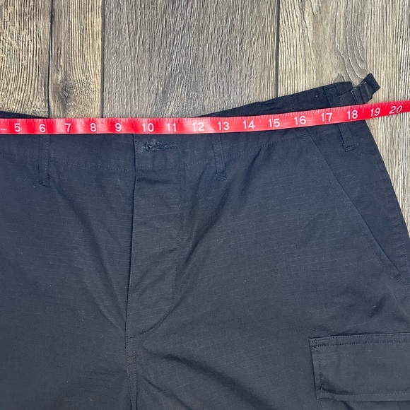 Black Tactical Cargo Pants Adjustable Waist Ripstop Utility Streetwear - Picture 13 of 16